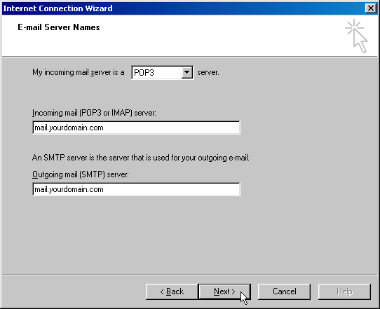 pop outlook server names