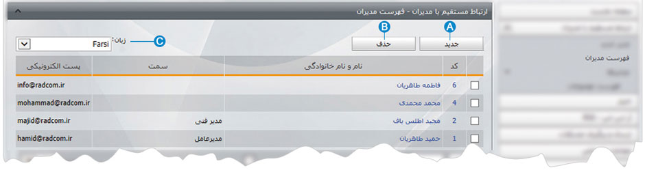ارتباط با مدیران 3