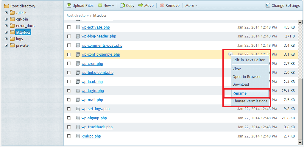 wordpress installation