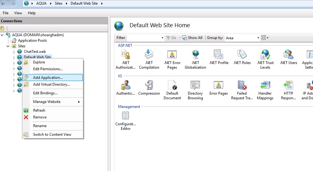 IISAddApplication