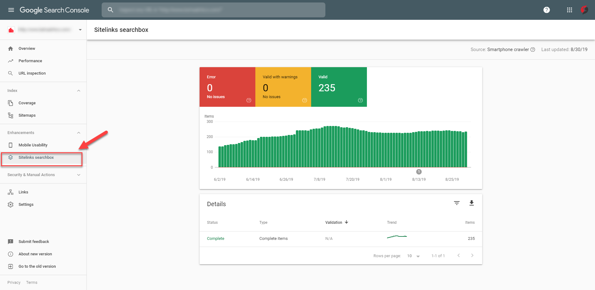  google webmaster tools Sitelinks searchbox