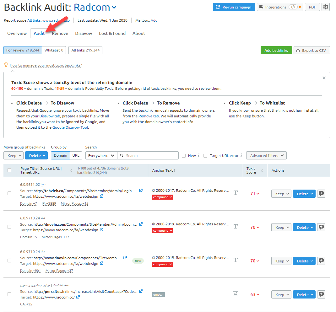 تب Audit